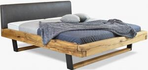 Moderní masívni postel z dub kovové nohy, Laura 160 x 200