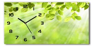 Moderní skleněné hodiny na stěnu Listí pl_zsp_60x30_f_103988328