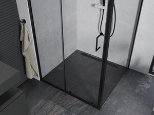 Mexen Apia rozsouvací sprchový kout 90 x 90 cm, Průhledné, Černá