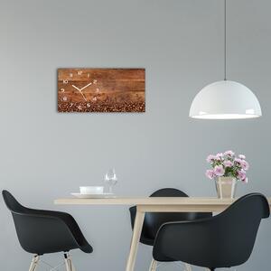 Moderní skleněné hodiny na stěnu Zrnka kávy pl_zsp_60x30_f_104485723