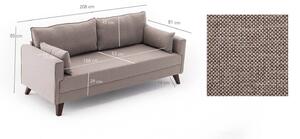 Designová 3-místná sedačka Marisela 208 cm krémová