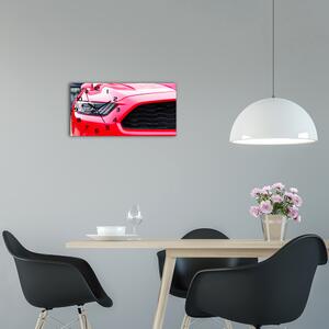 Skleněné hodiny na stěnu Červený Mustang pl_zsp_60x30_f_104676754