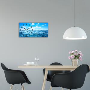 Moderní skleněné hodiny na stěnu Mořská voda pl_zsp_60x30_f_104561146