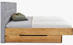 Dubová postel látkové čelo šedé, Dominika 160 x 200 cm