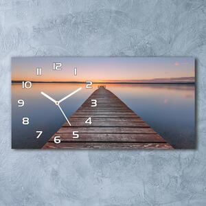 Skleněné hodiny na stěnu tiché Dřevěné molo pl_zsp_60x30_f_104578164