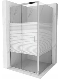 Mexen Apia rozsouvací sprchový kout 90 x 90 cm, Pruhy, Chromovaná
