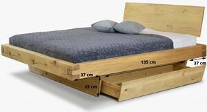 Masivní postel pro dva, smrk - Matúš 160 x 200 cm
