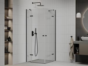 Mexen Roma Duo otočný sprchový kout 100 x 100 cm, Průhledné, Černá