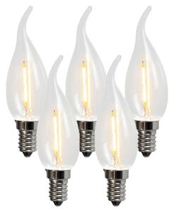 Sada 5 LED vláknových svíček E14 BXS35 1W 100LM 2200K