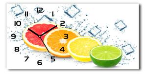 Skleněné hodiny na stěnu Citrusové ovoce pl_zsp_60x30_f_105914102