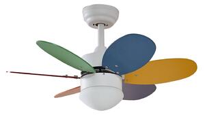 Stropní ventilátor Litur se světlem, tichý, Ø 77 cm, E27 – Lindby Lindby, Litur, Vícebarevná, Obývací pokoj, Dřevo, Moderní