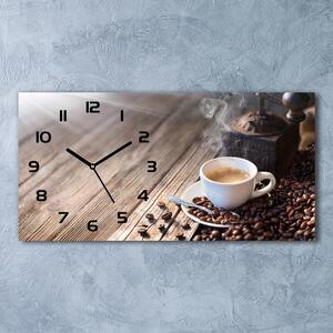 Skleněné hodiny na stěnu tiché Ranní káva pl_zsp_60x30_f_106171925