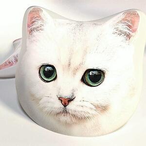 Dětský polštářek 3D kočka bílá