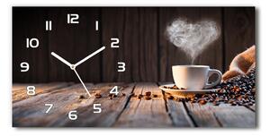 Skleněné hodiny na stěnu tiché Šálek kávy pl_zsp_60x30_f_106321309