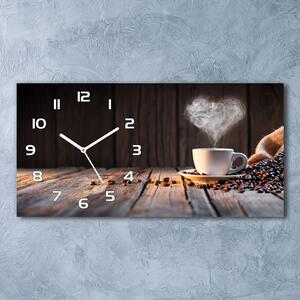 Skleněné hodiny na stěnu tiché Šálek kávy pl_zsp_60x30_f_106321309