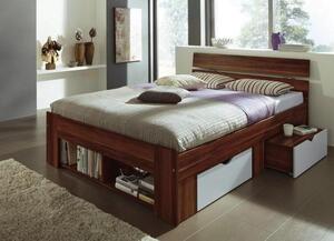 Manželská postel BADER 22873A 146x212x84 cm 4 x šuplík dřevolaminát dekor ořech