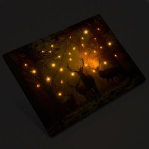 Nexos 74530 Nástěnná malba jelení stádo, 30 LED, 30 x 40 cm