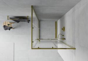 Mexen Rio čtvercový sprchový kout 90 x 90 cm, Průhledné, Zlatá