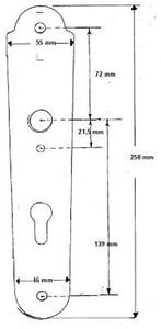 Galbusera 4306 PZ - 90 mm, antická černá, s překrytím vložky klika/klika