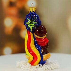 Dům Vánoc Sběratelská skleněná ozdoba na stromeček Vánoční kolednice