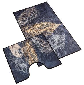 Bellatex koupelnové předložky 3D tisk sada 60x100, 60x50 cm List Šedá,Okrová