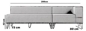 Designová 3-místná sedačka Phenyo 200 cm šedá