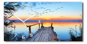 Skleněné hodiny na stěnu Molo nad jezerem pl_zsp_60x30_f_112226742