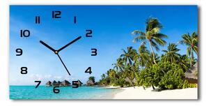 Skleněné hodiny na stěnu Pláž Karibské ostrovy pl_zsp_60x30_f_112295720
