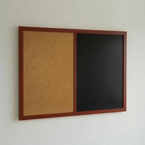 Toptabule.sk Kombinovaná tabule černá v dřevěném rámu NATURE LINE Mahagón 60x40 cm