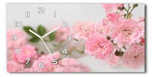 Moderní skleněné hodiny na stěnu Divoké růže pl_zsp_60x30_f_113333755