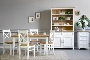 Dřevěný provence jídelní stůl bílo hnědý 140 x 80 cm, Lille