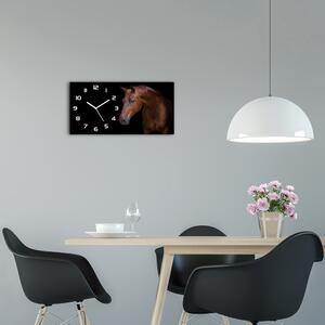 Moderní skleněné hodiny na stěnu Hnědý kůň pl_zsp_60x30_f_114030424