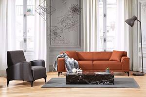 Designová 3-místná sedačka Dellyn 212 cm oranžová