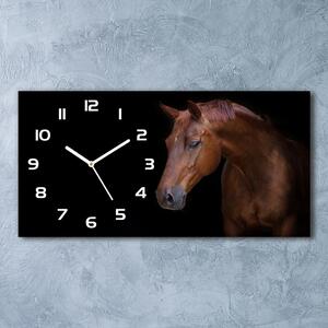 Moderní skleněné hodiny na stěnu Hnědý kůň pl_zsp_60x30_f_114030424