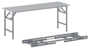 Konferenční stůl FAST READY, 170x50 cm, šedostříbrná podnož, šedá