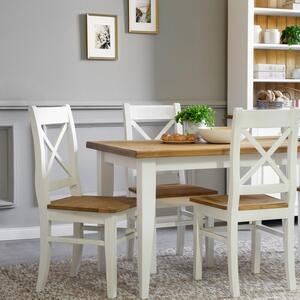 Dřevěný provence jídelní stůl bílo hnědý 140 x 80 cm, Lille