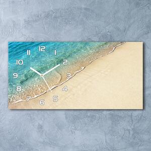 Skleněné hodiny na stěnu tiché Vlna na pláži pl_zsp_60x30_f_115691899