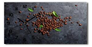 Moderní skleněné hodiny na stěnu Zrnka kávy pl_zsp_60x30_f_115651313
