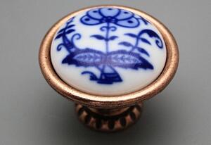 KNOPKA MOSAZ - PORCELÁN (BÍLÝ) Ø 40mm - CIBULÁK