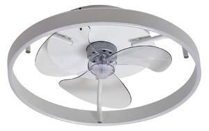 Stropní ventilátor Momitu s LED osvětlením, bílý, hliník, Ø 50 cm – Lindby Lindby, Momitu, stmívatelné, Bílá, Obývací pokoj, Hliník, Moderní