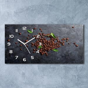 Moderní skleněné hodiny na stěnu Zrnka kávy pl_zsp_60x30_f_115651313