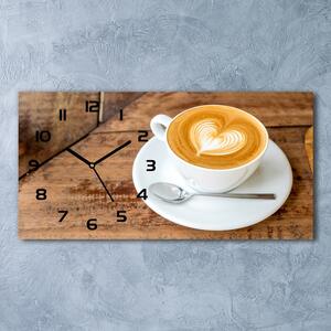 Skleněné hodiny na stěnu Šálek kávy pl_zsp_60x30_f_116619399