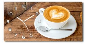 Skleněné hodiny na stěnu Šálek kávy pl_zsp_60x30_f_116619399