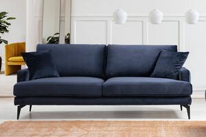 Designová 3-místná sedačka Fenicia 205 cm tmavě modrá