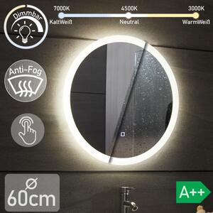 AQUAMARIN Koupelnové LED zrcadlo kulaté, 60 cm