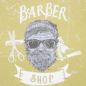 Kovová cedule ve tvaru štítu Barber Shop 7