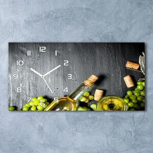 Skleněné hodiny na stěnu Bílé víno a ovoce pl_zsp_60x30_f_120971469