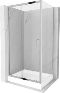 MEXEN - Apia sprchový kout, posuvné dveře, 100 x 80 cm, transparentní, chrom + vanička Rio - 840-100-080-01-00-4510