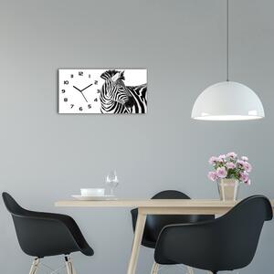 Skleněné hodiny na stěnu tiché Zebra ve sněhu pl_zsp_60x30_f_121577688