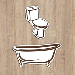 DUBLEZ | Dřevěné označení dveří WC + Koupelna